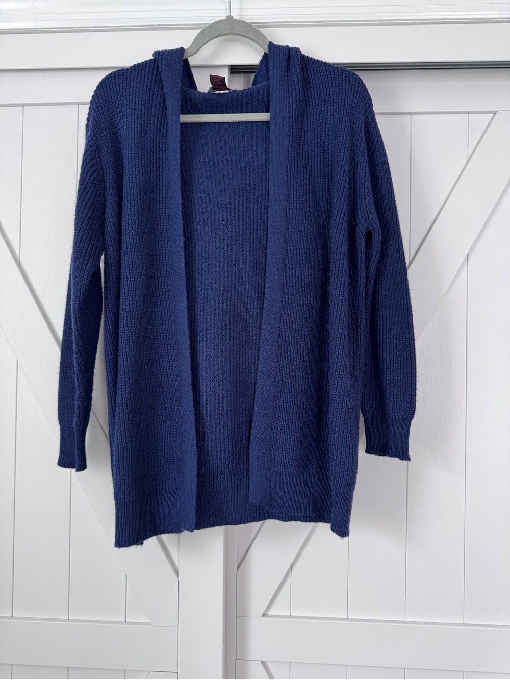 Cozy Open-Front Knit Cardigan in Navy Blue